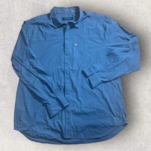 Tommy Bahama Shirt Mens XXL Blue Mesh Fishing Vented Nylon Light Zipper Outdoors